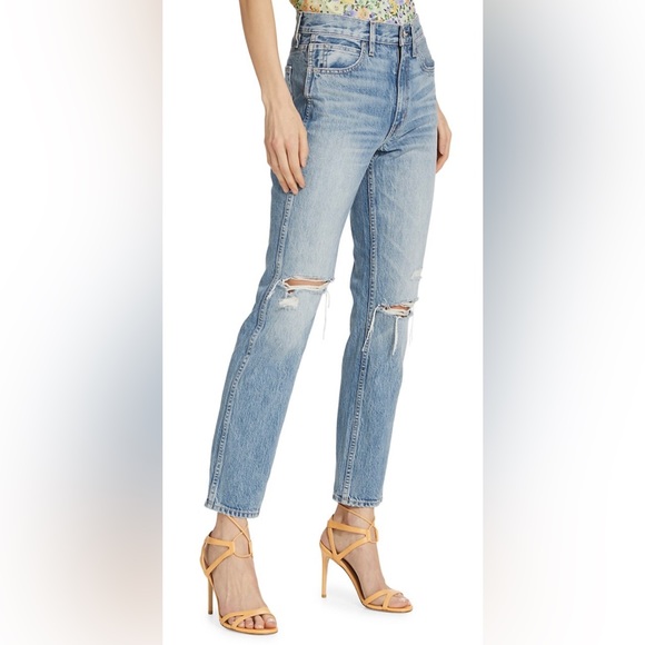 NWOT SLVRLAKE Virginia Distressed slim-leg jeans size 24 - Picture 4 of 8